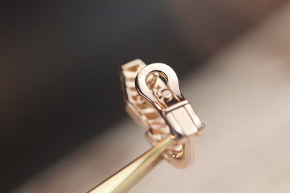 [Panda Jewelry]SERPENT PINK GOLD DIAMOND EARRINGS