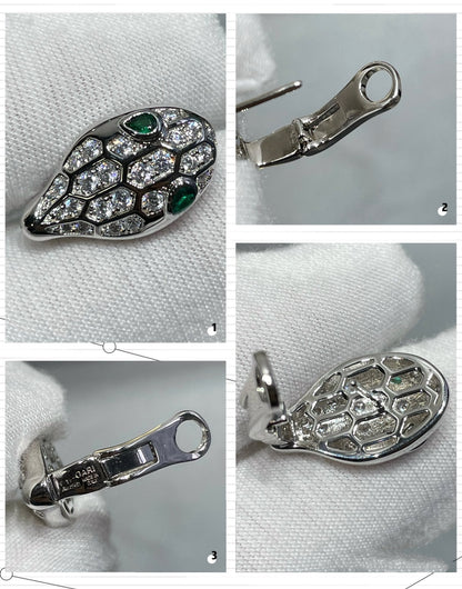 [Panda Jewelry]SERPENT DIAMOND STUD EARRINGS