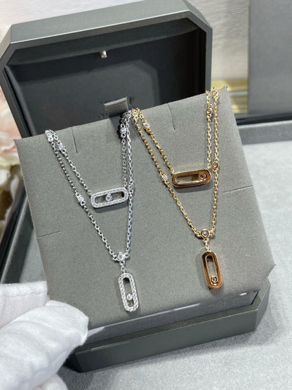 [Panda Jewelry]MOVE 2 ROW DIAMOND NECKLACE