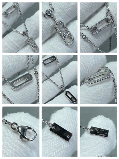 [Panda Jewelry]MOVE 2 ROW DIAMOND NECKLACE