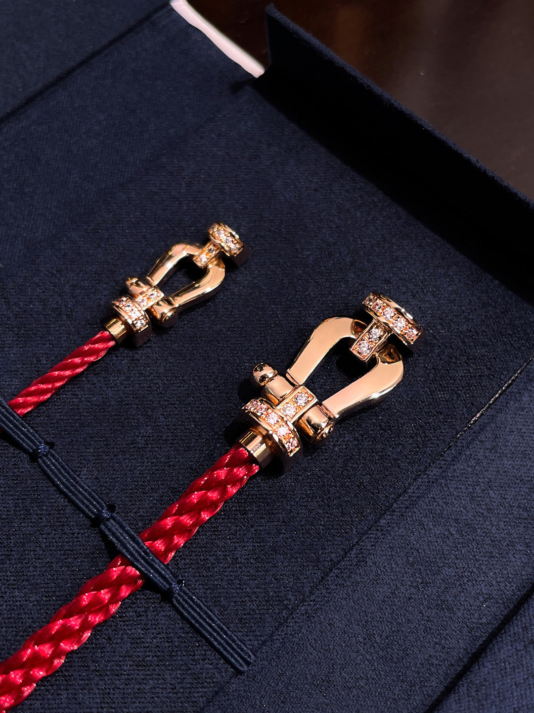 [Panda Jewelry]FORCE 10 HALF DIAMOND PINK GOLD RED CORDERI LARGE AND MEDIUM MODEL