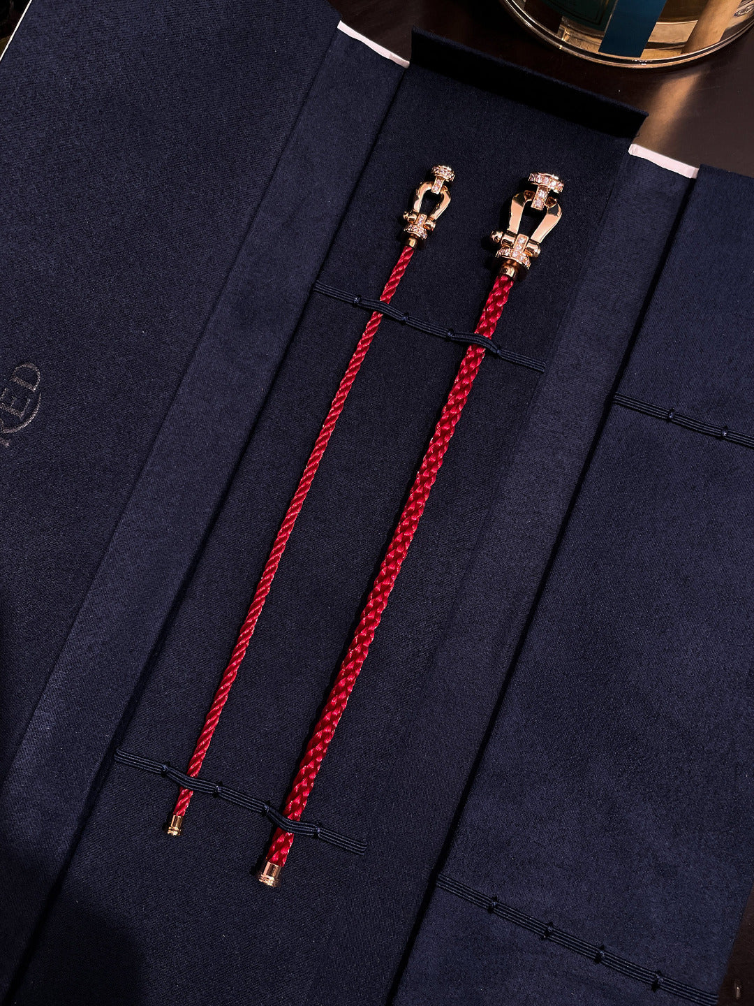 [Panda Jewelry]FORCE 10 HALF DIAMOND PINK GOLD RED CORDERI LARGE AND MEDIUM MODEL