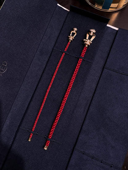 [Panda Jewelry]FORCE 10 HALF DIAMOND PINK GOLD RED CORDERI LARGE AND MEDIUM MODEL