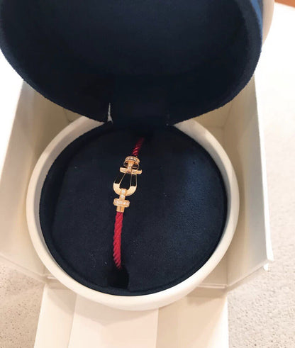[Panda Jewelry]FORCE 10 HALF DIAMOND PINK GOLD RED CORDERI LARGE AND MEDIUM MODEL