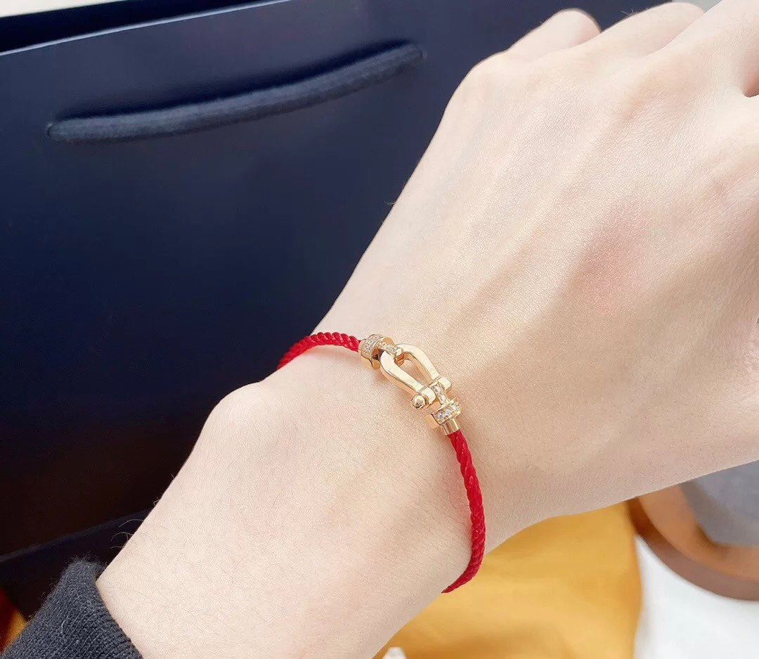 [Panda Jewelry]FORCE 10 HALF DIAMOND PINK GOLD RED CORDERI LARGE AND MEDIUM MODEL