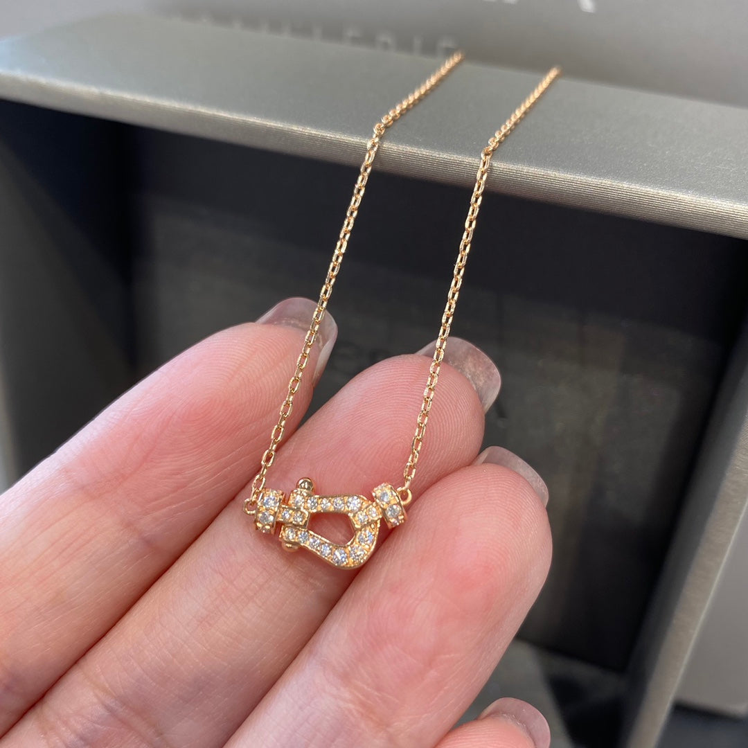 [Panda Jewelry]FORCE 10 DIAMOND PINK GOLD NECKLACE MINI MODEL