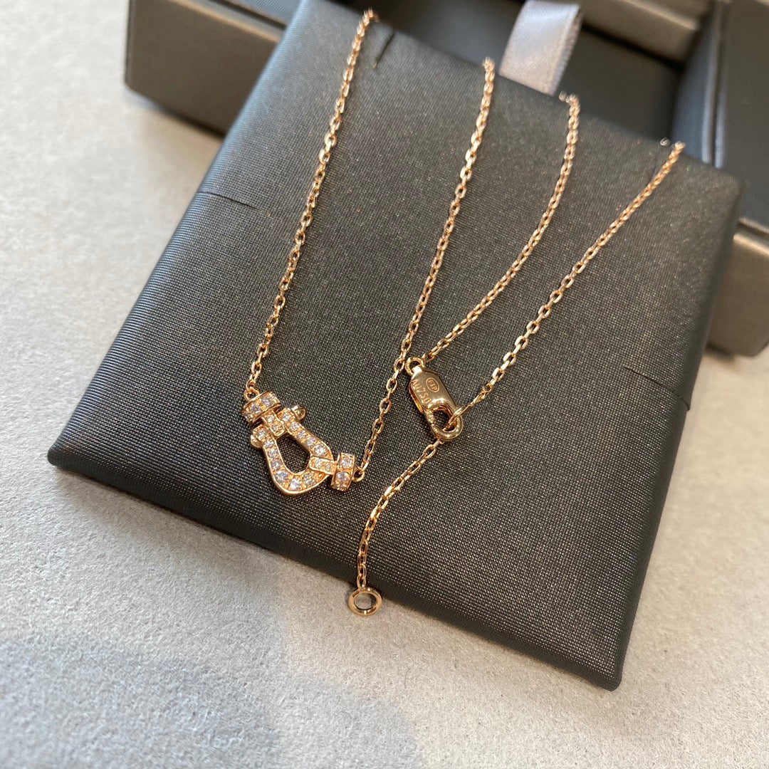 [Panda Jewelry]FORCE 10 DIAMOND PINK GOLD NECKLACE MINI MODEL