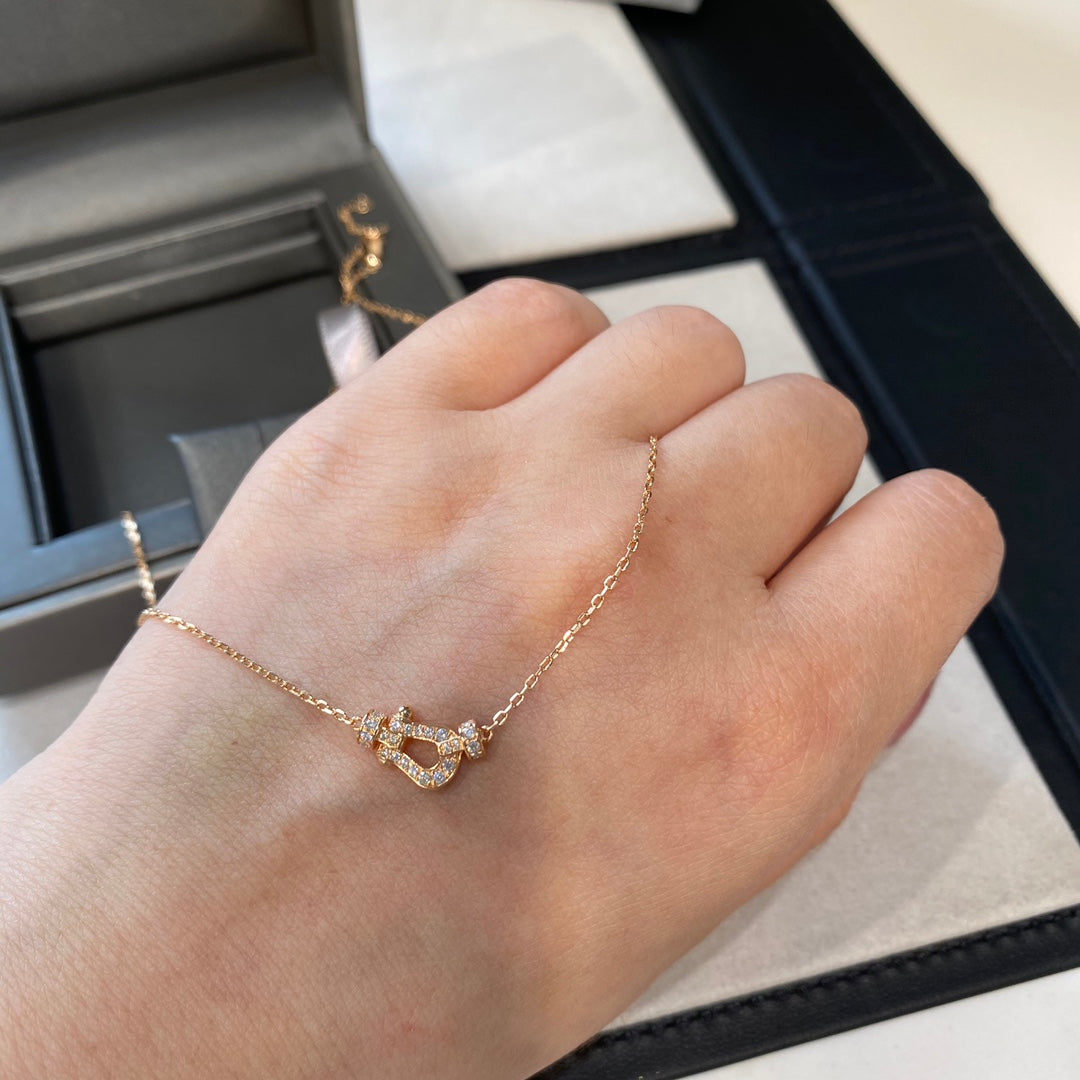 [Panda Jewelry]FORCE 10 DIAMOND PINK GOLD NECKLACE MINI MODEL