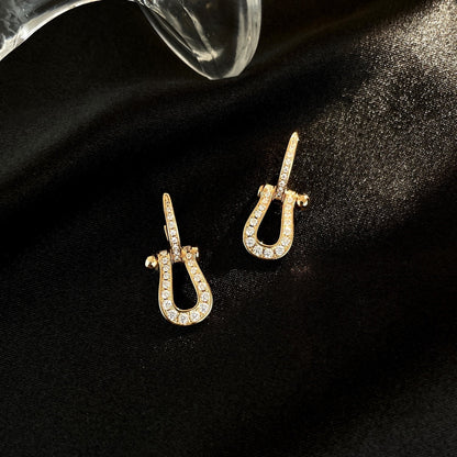 [Panda Jewelry]FORCE 10 FULL DIAMOND DROP EARRINGS MEDIUM MODEL