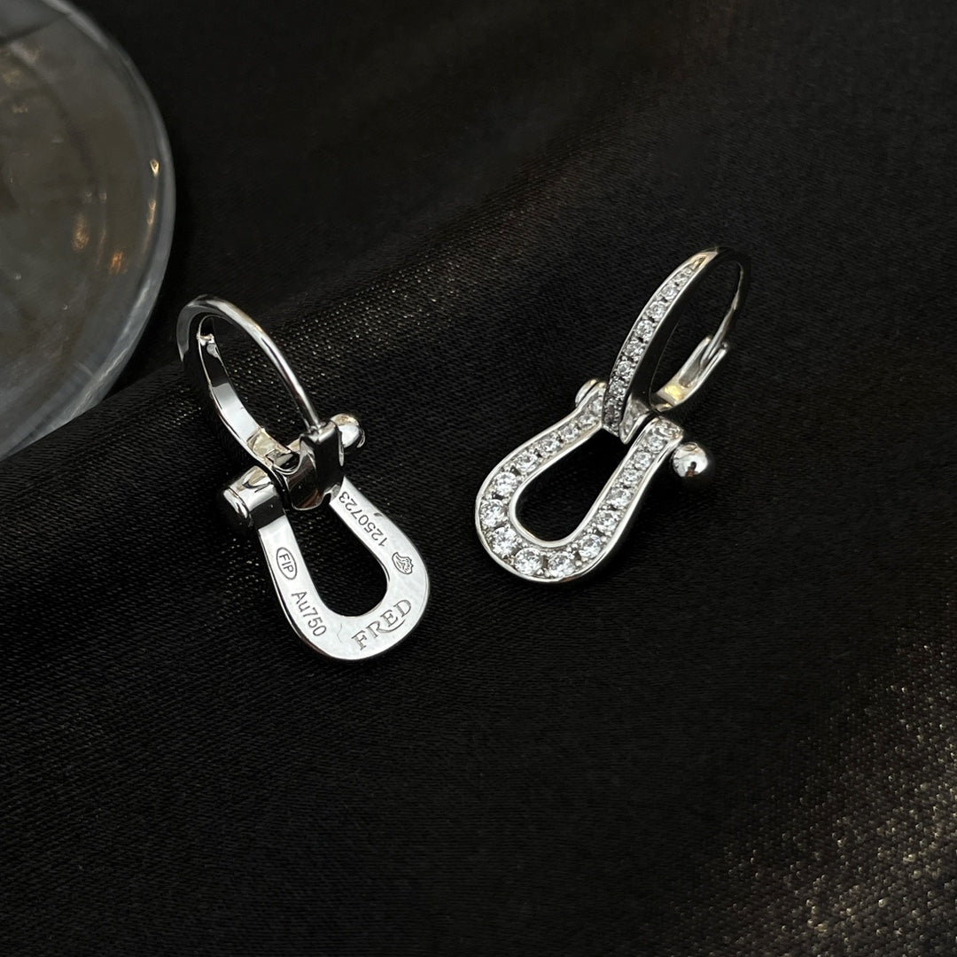 [Panda Jewelry]FORCE 10 FULL DIAMOND DROP EARRINGS MEDIUM MODEL