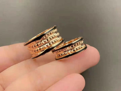 [Panda Jewelry]ZERO 1 ROCK BLACK CERAMIC PINK GOLD LARGE MODEL