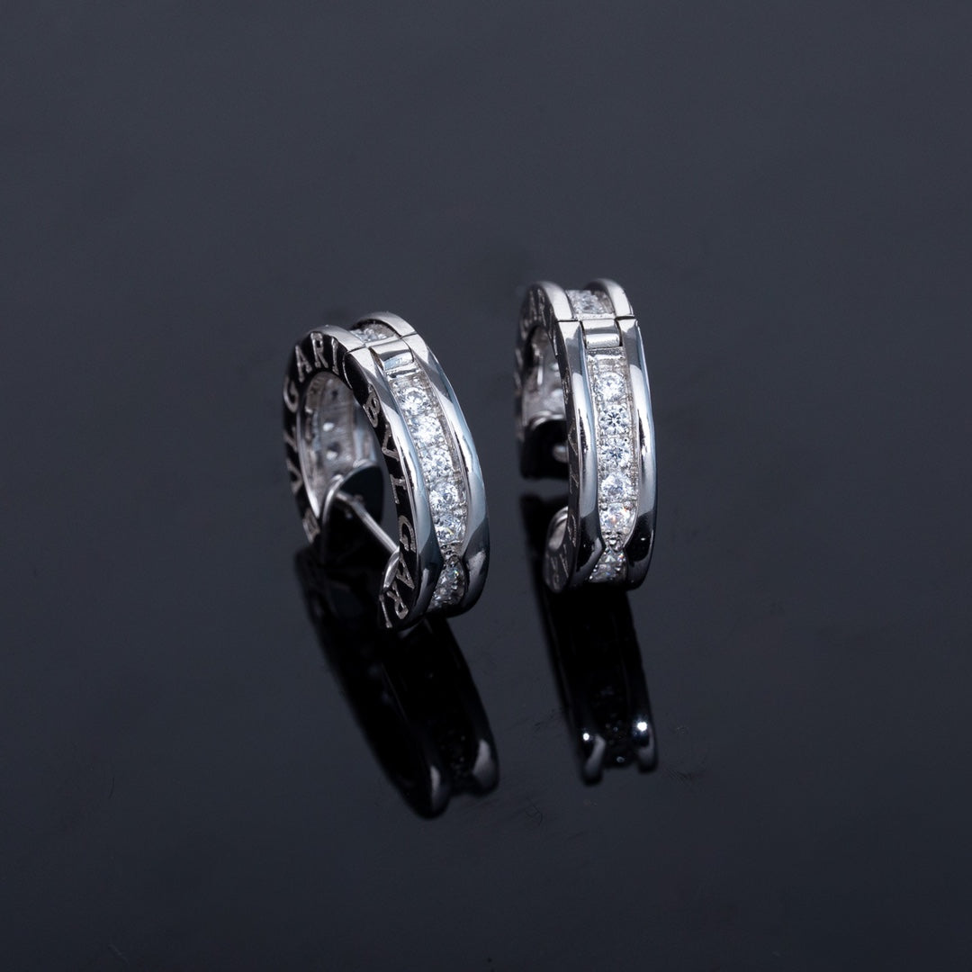 [Panda Jewelry]ZERO 1 MINI SILVER DIAMOND EARRINGS