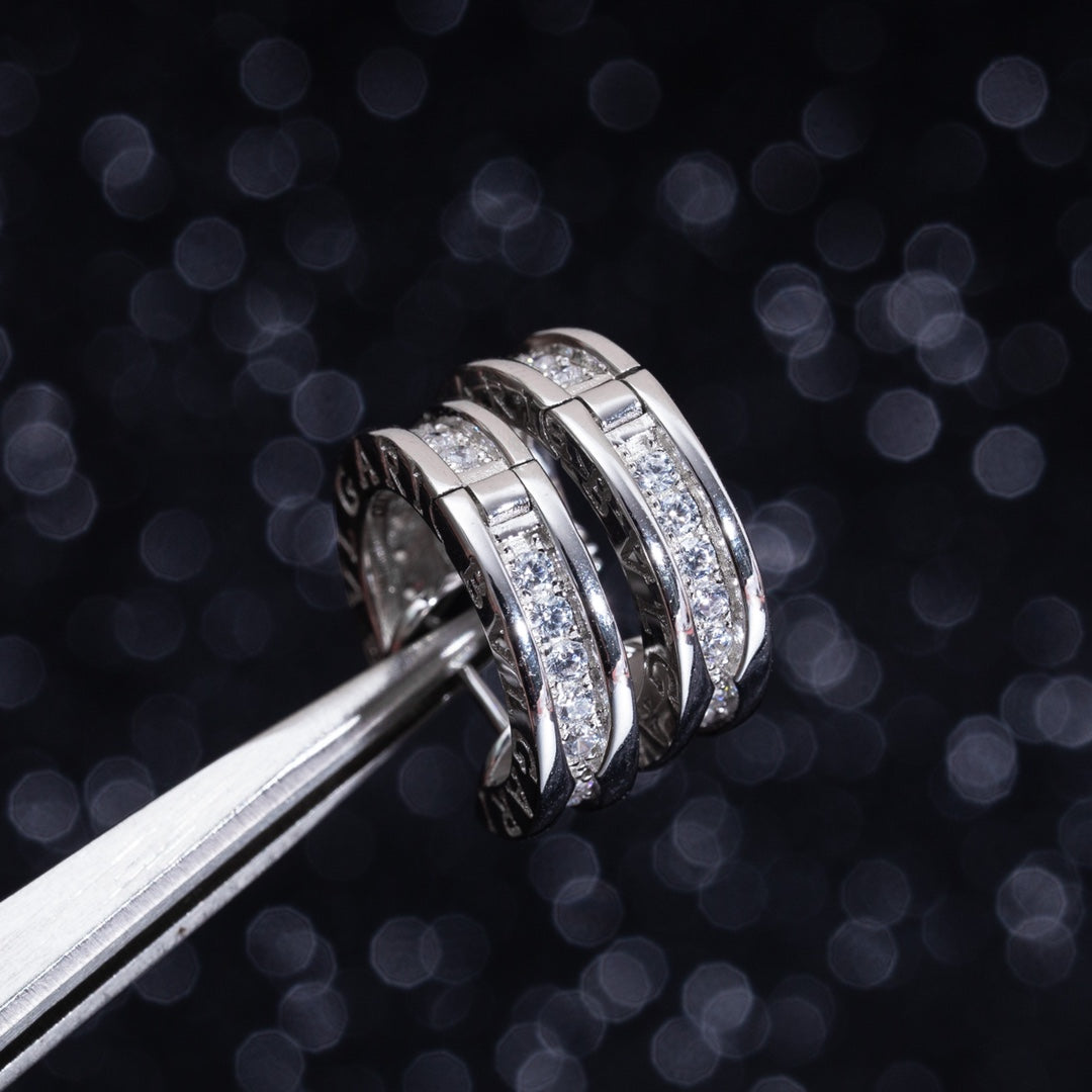 [Panda Jewelry]ZERO 1 MINI SILVER DIAMOND EARRINGS