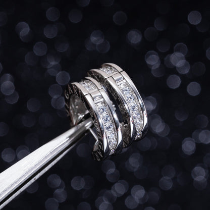 [Panda Jewelry]ZERO 1 MINI SILVER DIAMOND EARRINGS