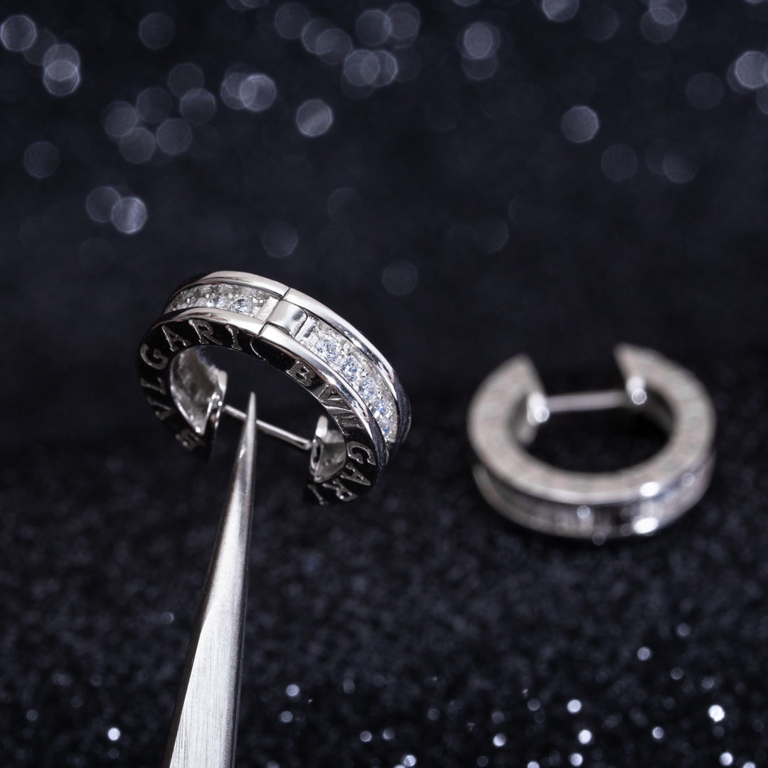 [Panda Jewelry]ZERO 1 MINI SILVER DIAMOND EARRINGS
