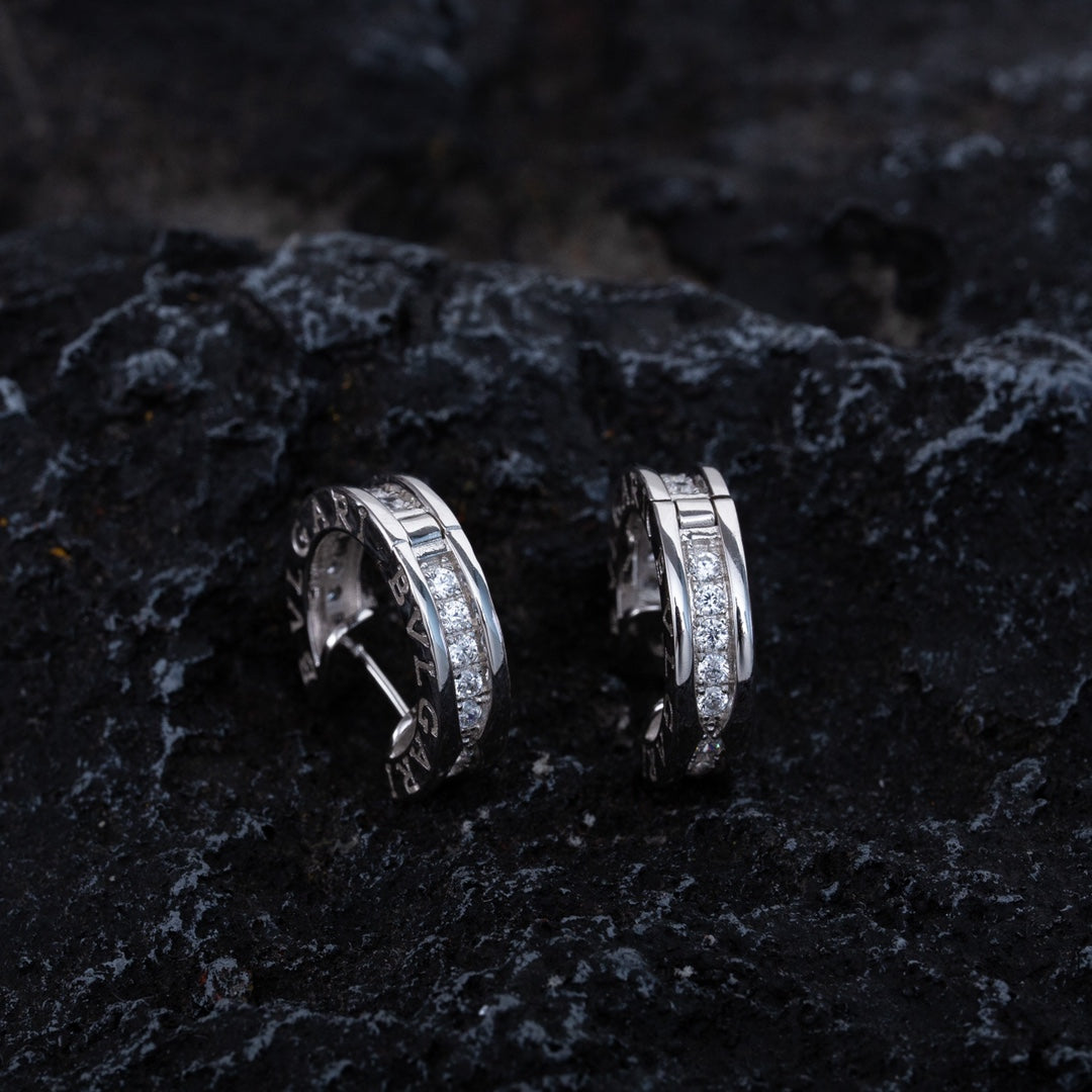 [Panda Jewelry]ZERO 1 MINI SILVER DIAMOND EARRINGS