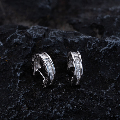 [Panda Jewelry]ZERO 1 MINI SILVER DIAMOND EARRINGS