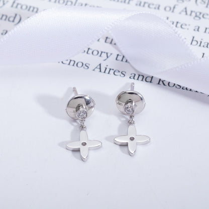 [Panda Jewelry]VIDYLLE SILVER DIAMOND MINI DROP EARRINGS