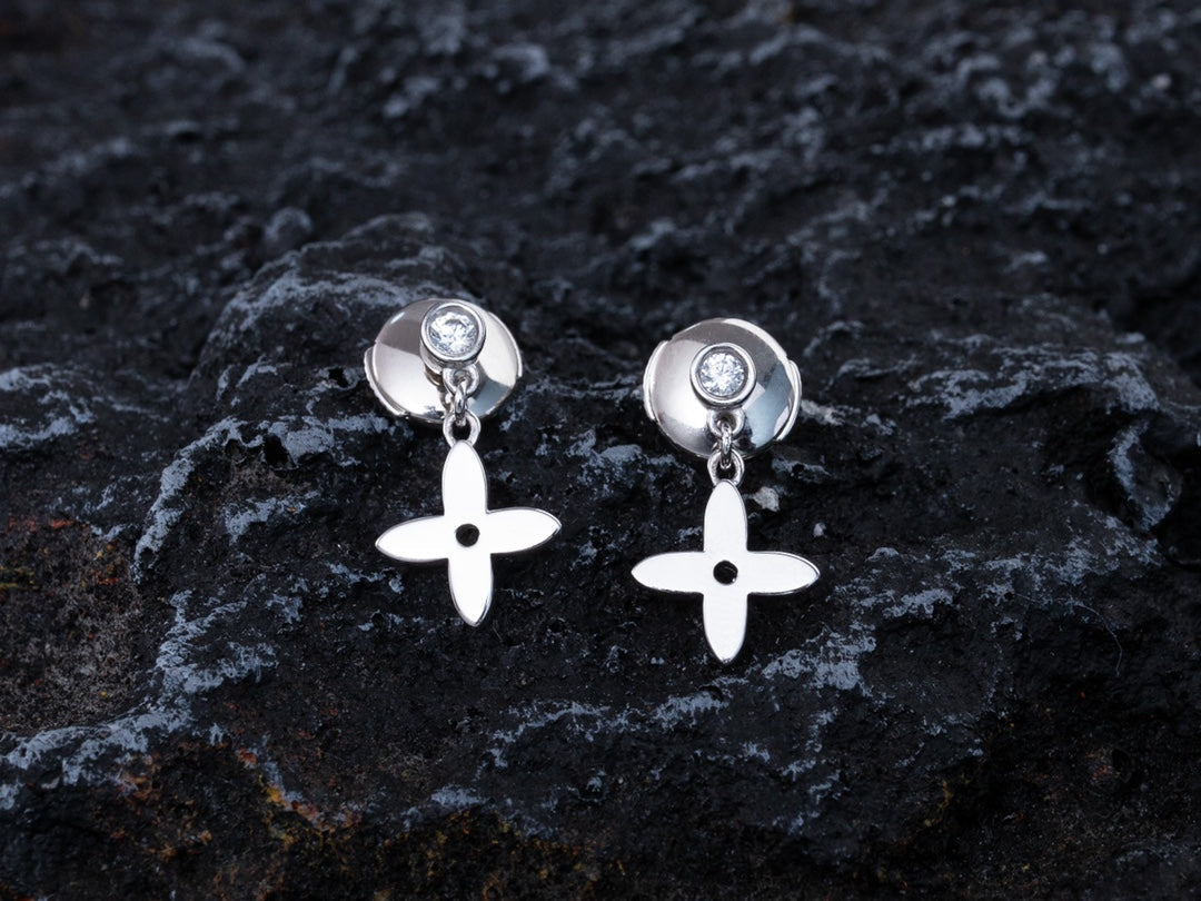 [Panda Jewelry]VIDYLLE SILVER DIAMOND MINI DROP EARRINGS