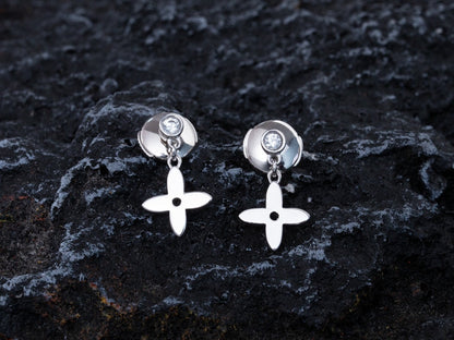 [Panda Jewelry]VIDYLLE SILVER DIAMOND MINI DROP EARRINGS