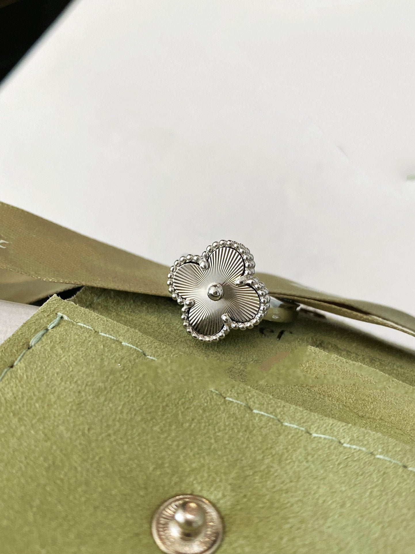 [Panda Jewelry]CLOVER SILVER RING