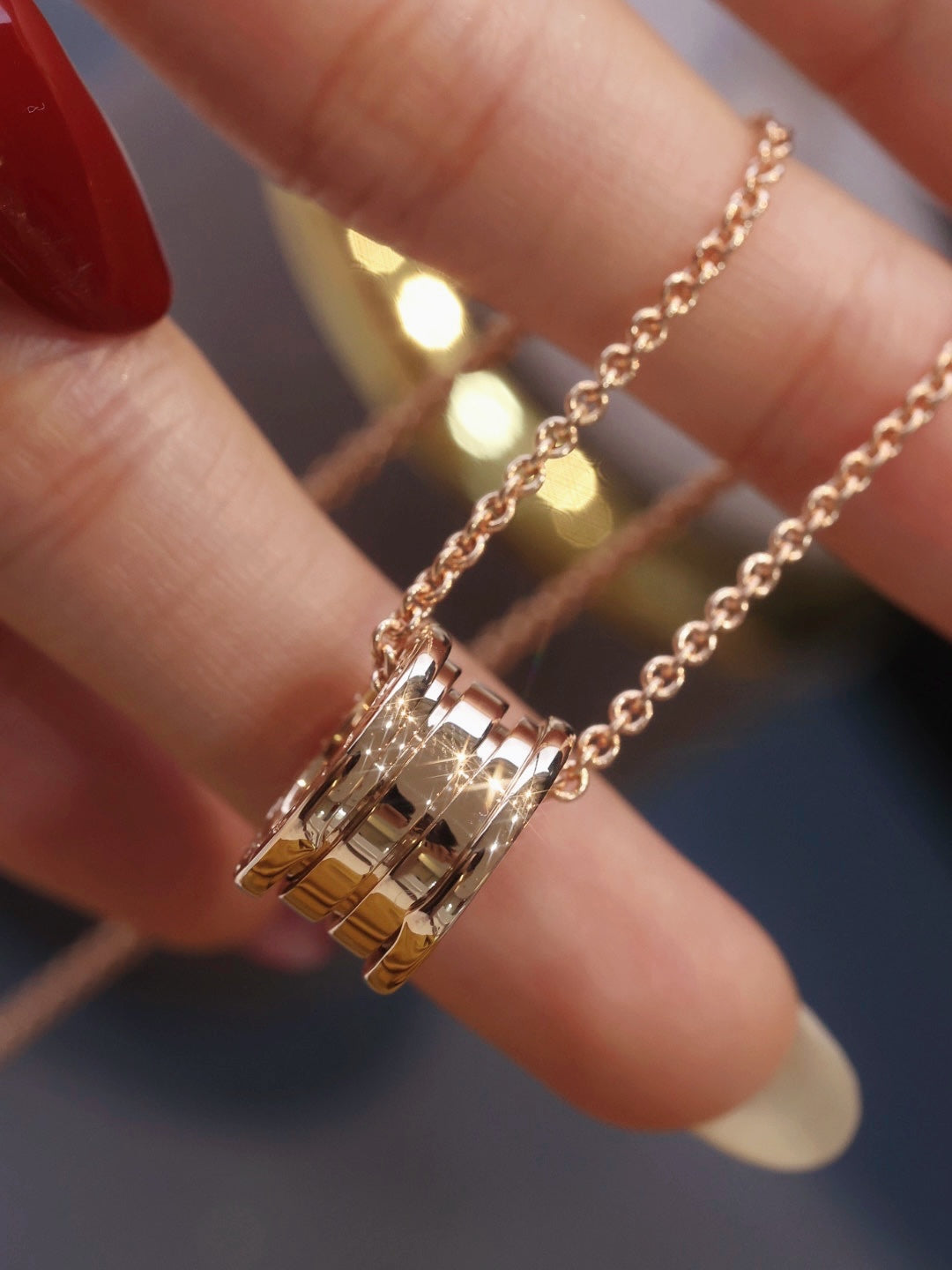 [Panda Jewelry]ZERO 1 PINK GOLD NECKLACE