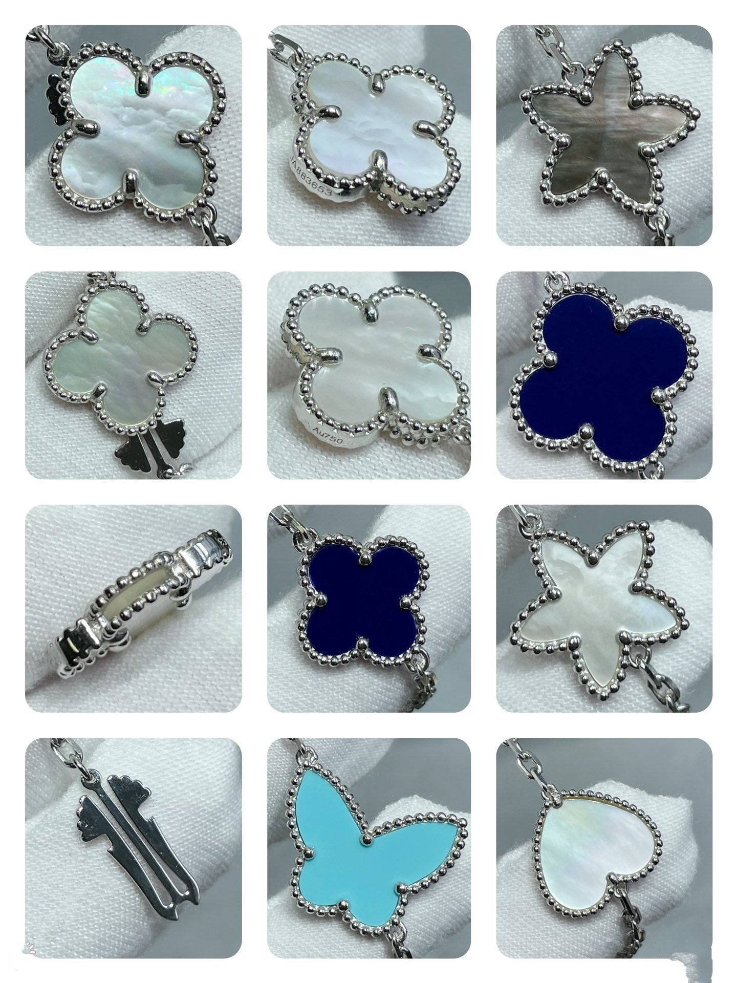 [Panda Jewelry]LUCKY CLOVER SILVER 11 MOTIF NECKLACE