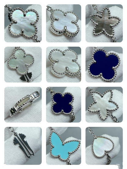 [Panda Jewelry]LUCKY CLOVER SILVER 11 MOTIF NECKLACE