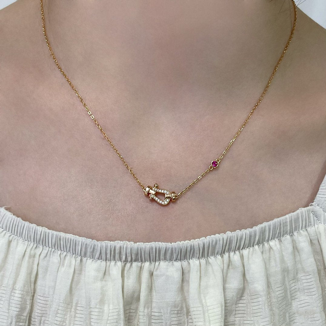 [Panda Jewelry]FORCE 10 DIAMOND PINK GOLD NECKLACE