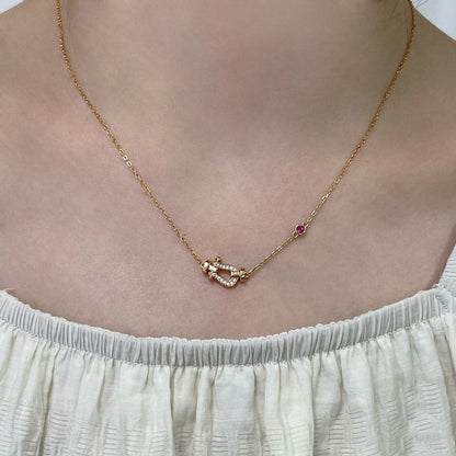 [Panda Jewelry]FORCE 10 DIAMOND PINK GOLD NECKLACE