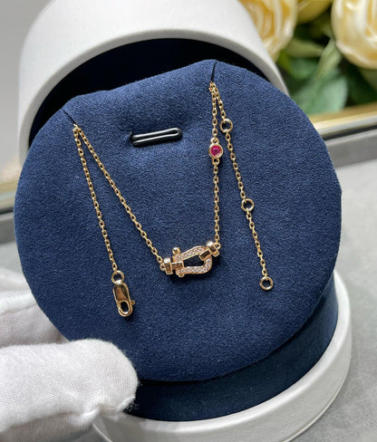 [Panda Jewelry]FORCE 10 DIAMOND PINK GOLD NECKLACE