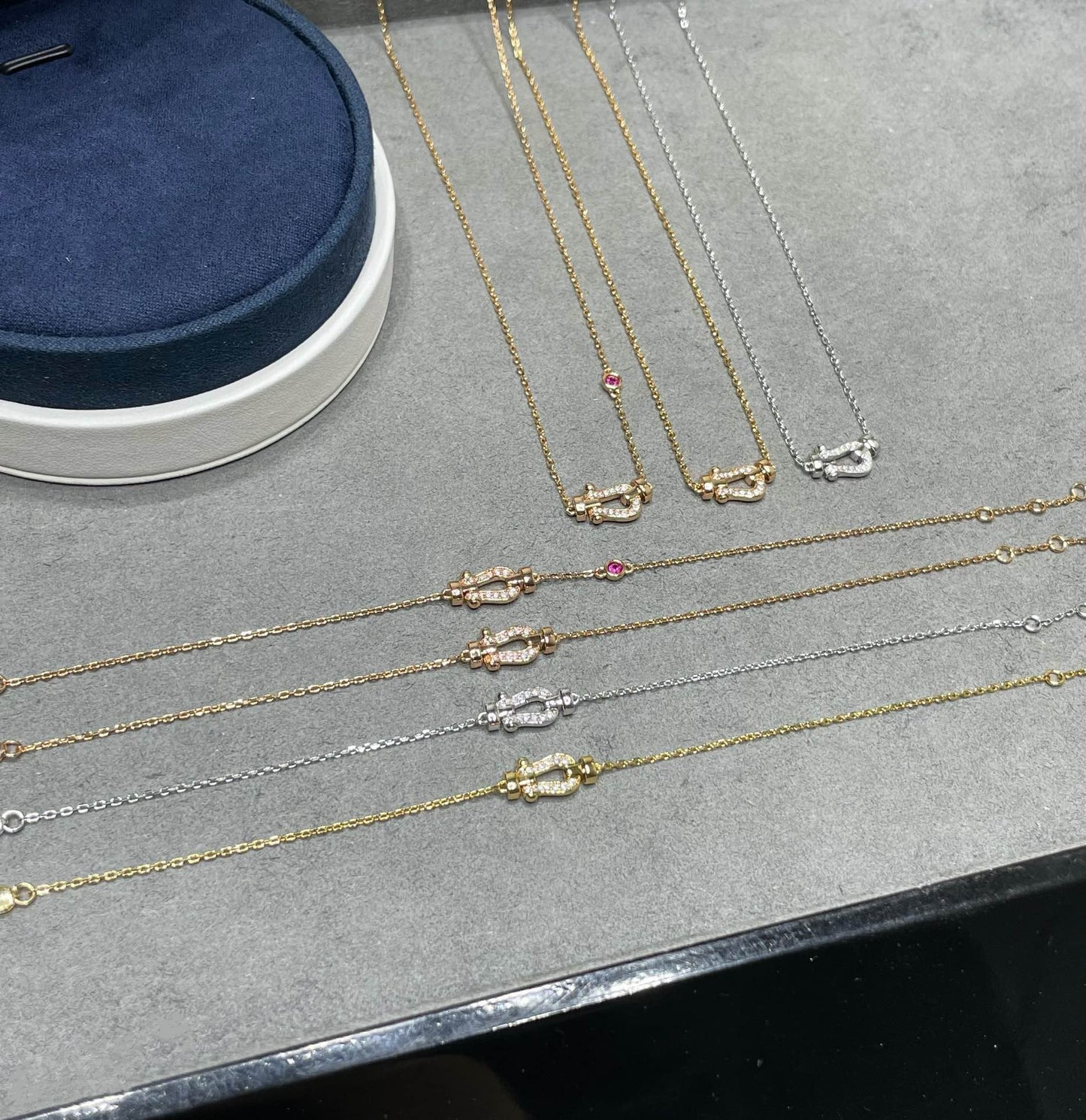 [Panda Jewelry]FORCE 10 DIAMOND PINK GOLD NECKLACE