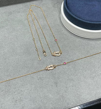 [Panda Jewelry]FORCE 10 DIAMOND PINK GOLD NECKLACE