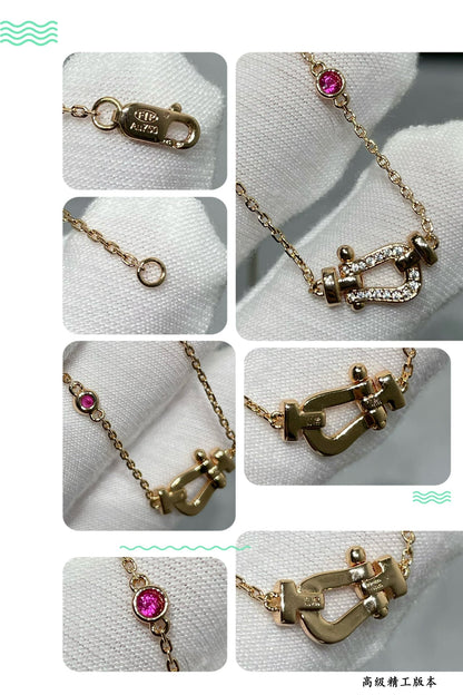 [Panda Jewelry]FORCE 10 DIAMOND PINK GOLD NECKLACE