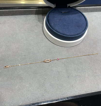 [Panda Jewelry]FORCE 10 DIAMOND CHAIN LINK PINK GOLD BRACELET