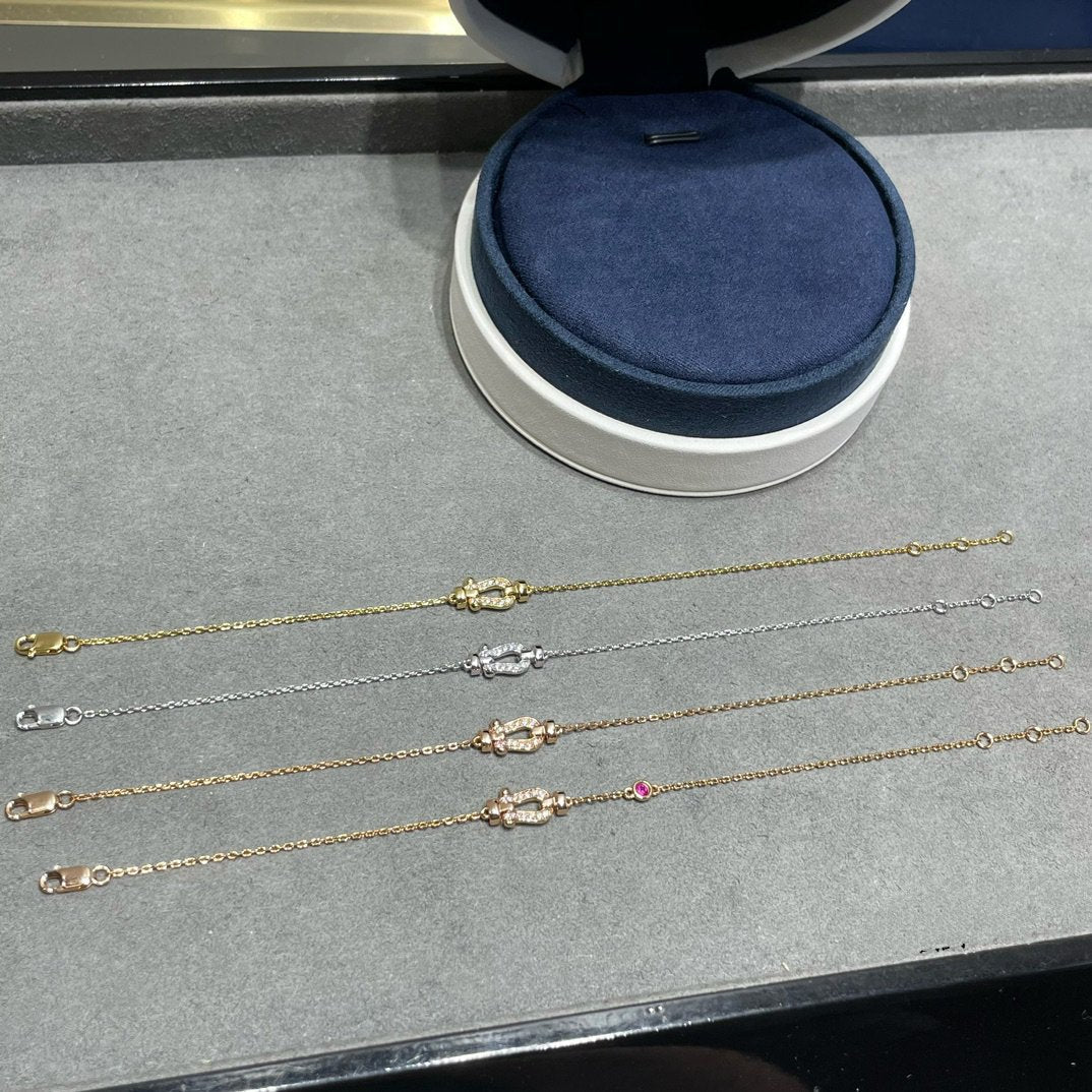 [Panda Jewelry]FORCE 10 DIAMOND CHAIN LINK PINK GOLD BRACELET