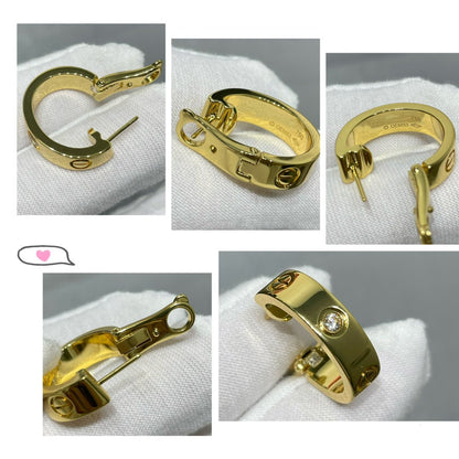 [Panda Jewelry]LOVE 5.5MM 1 DIAMOND EARRINGS