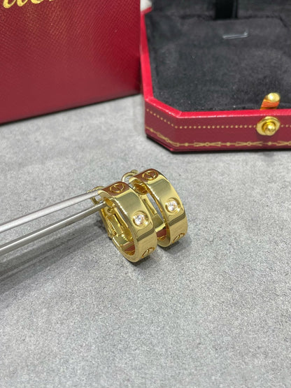 [Panda Jewelry]LOVE 5.5MM 1 DIAMOND EARRINGS