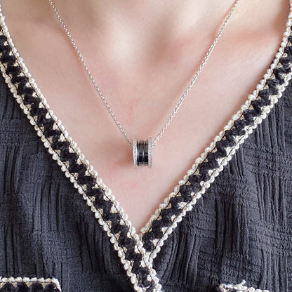[Panda Jewelry]ZERO 1 DIAMOND CERAMIC NECKLACE