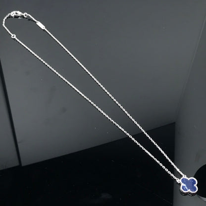 [Panda Jewelry]CLOVER PIETERSITE SILVER LONG NECKLACE