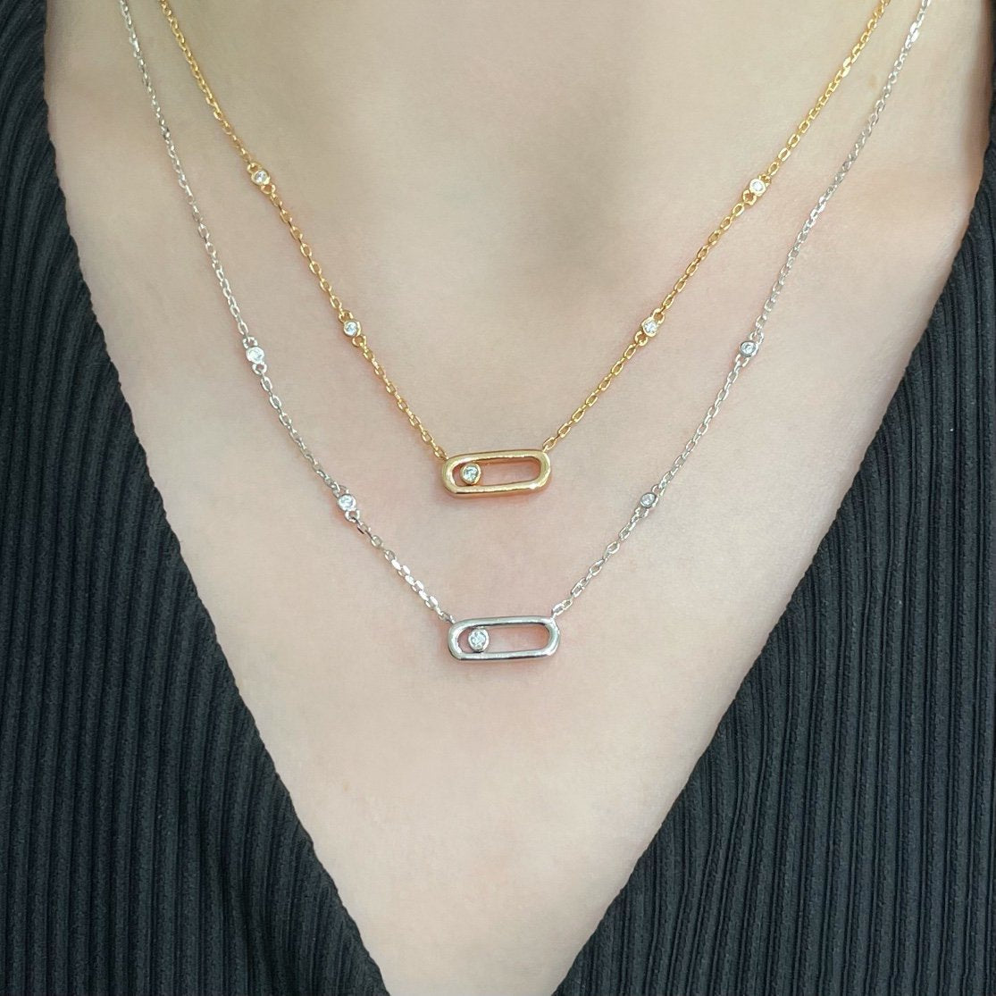 [Panda Jewelry]MOVE UNO DIAMOND NECKLACE