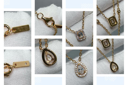 [Panda Jewelry]MY TWIN 2 ROW DIAMOND NECKLACE