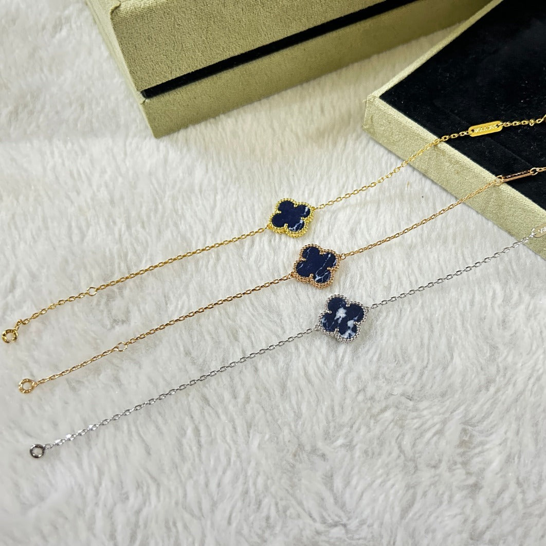 [Panda Jewelry]CLOVER 1 MOTIF PIETERSITE BRACELET