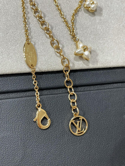 [Panda Jewelry]FLOWERGRAM GOLD MOP DOUBLE ROW NECKLACE