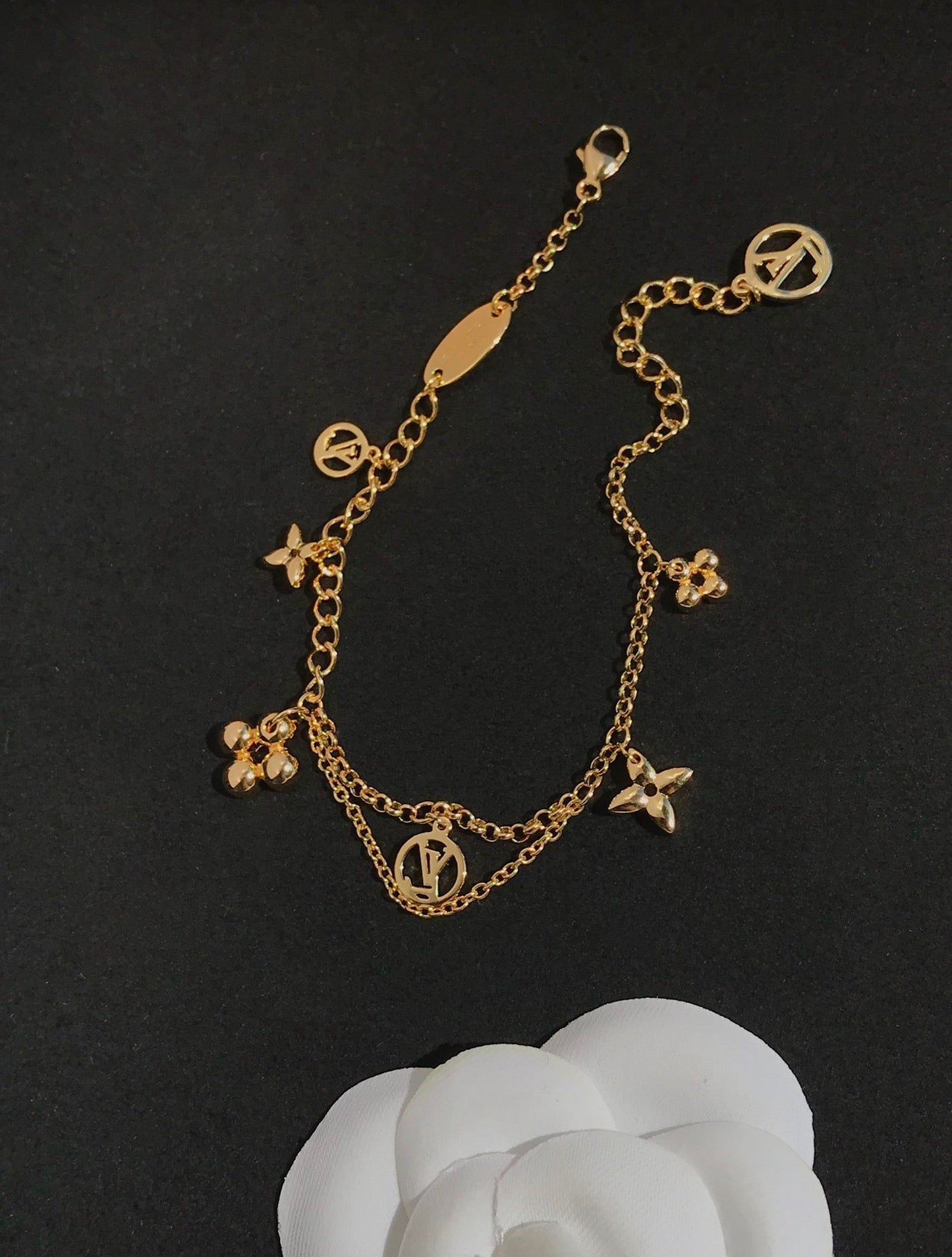 [Panda Jewelry]BLOOMING PINK GOLD MOP BRACELET