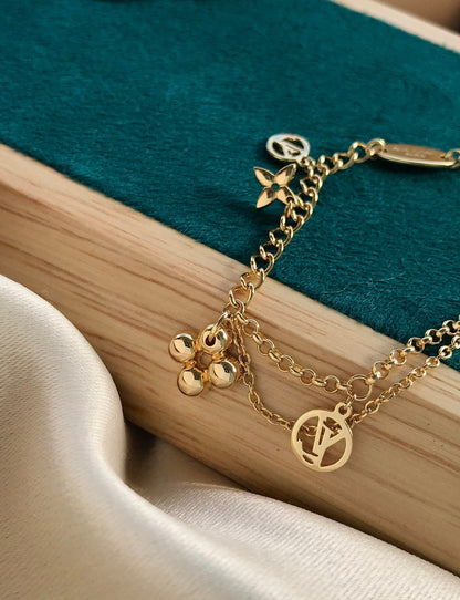 [Panda Jewelry]BLOOMING PINK GOLD MOP BRACELET