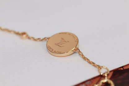 [Panda Jewelry]STAR AND SUN 4 MOTIF PINK GOLD MALACHITE BRACELET
