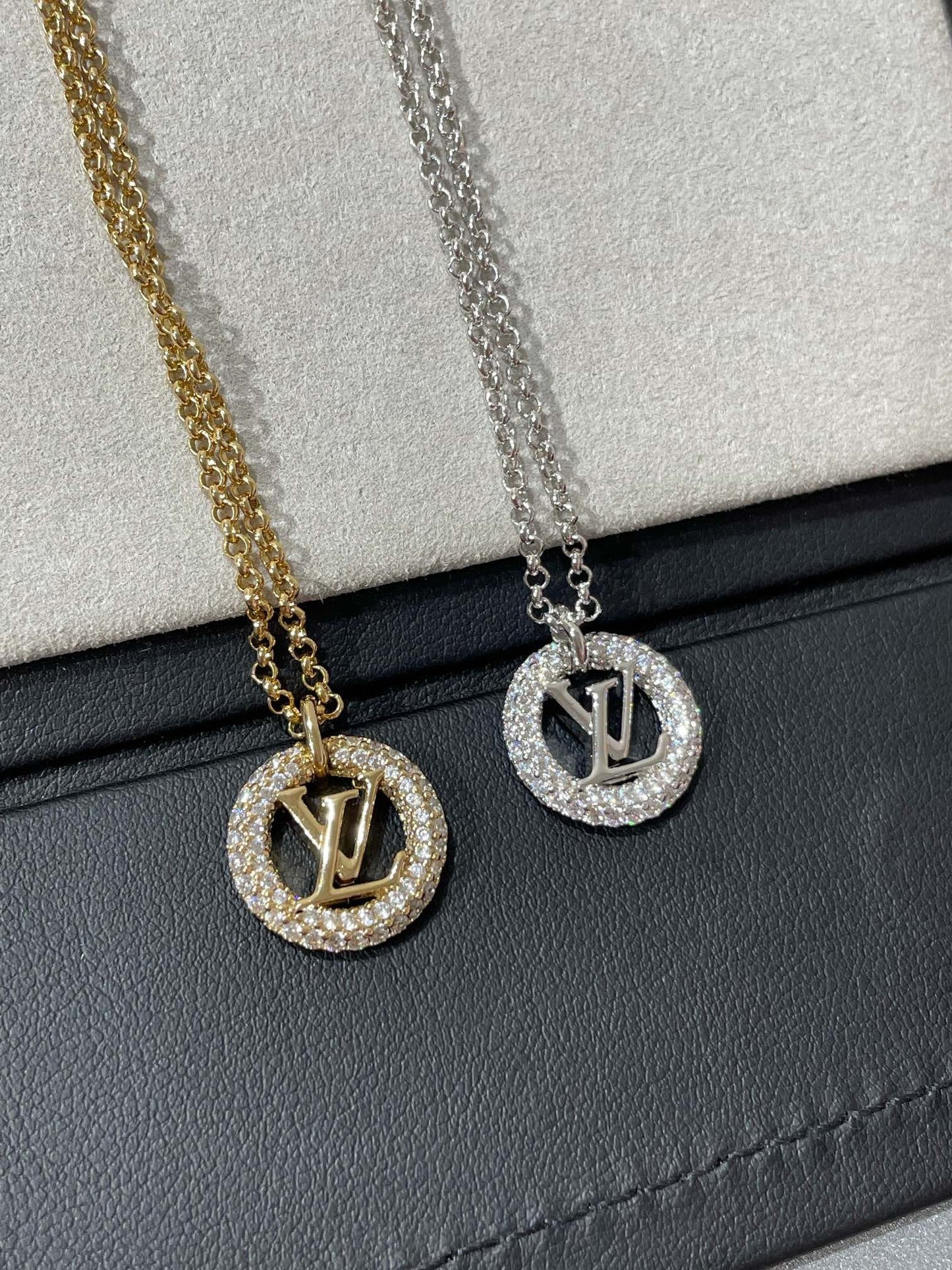 [Panda Jewelry]BY NIGHT DIAMOND PAVED NECKLACE