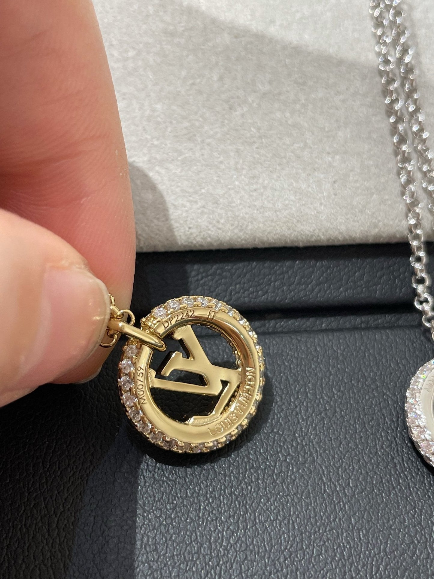 [Panda Jewelry]BY NIGHT DIAMOND PAVED NECKLACE