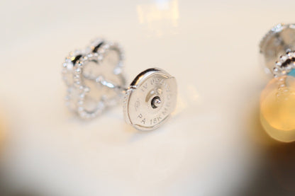 [Panda Jewelry]CLOVER MINI TURQUOISE SILVER STUD EARRINGS